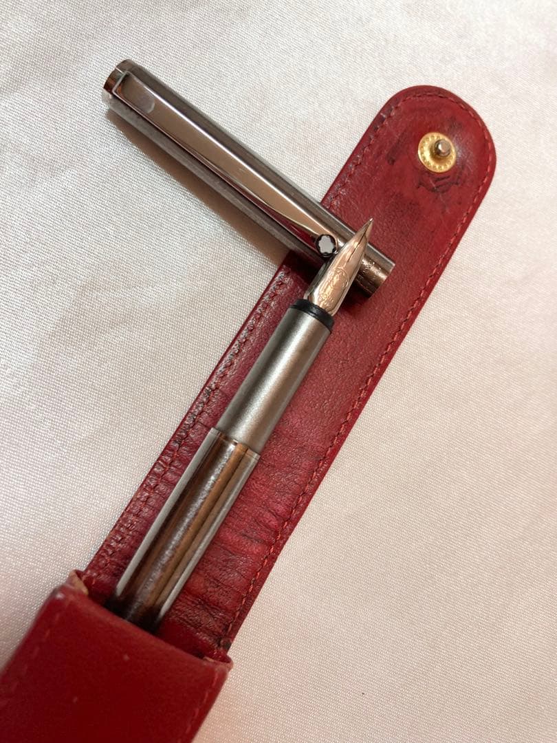モンブラン 万年筆 純正レザーケース インクカートリッジ付 早稲田大学生協
