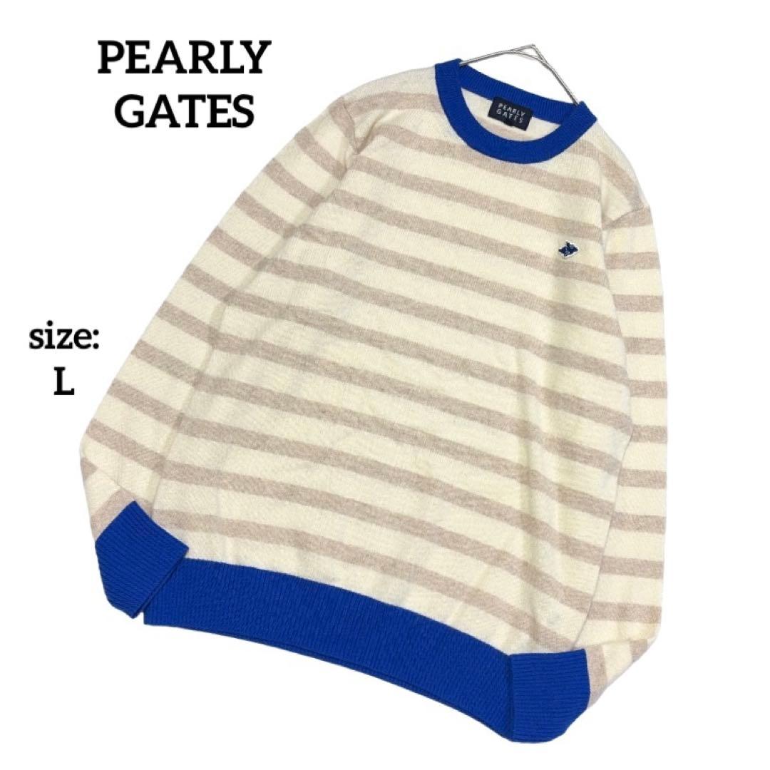 パーリーゲイツ ゴルフウェア 長袖 ニット カシミヤ100% セーター ボーダー