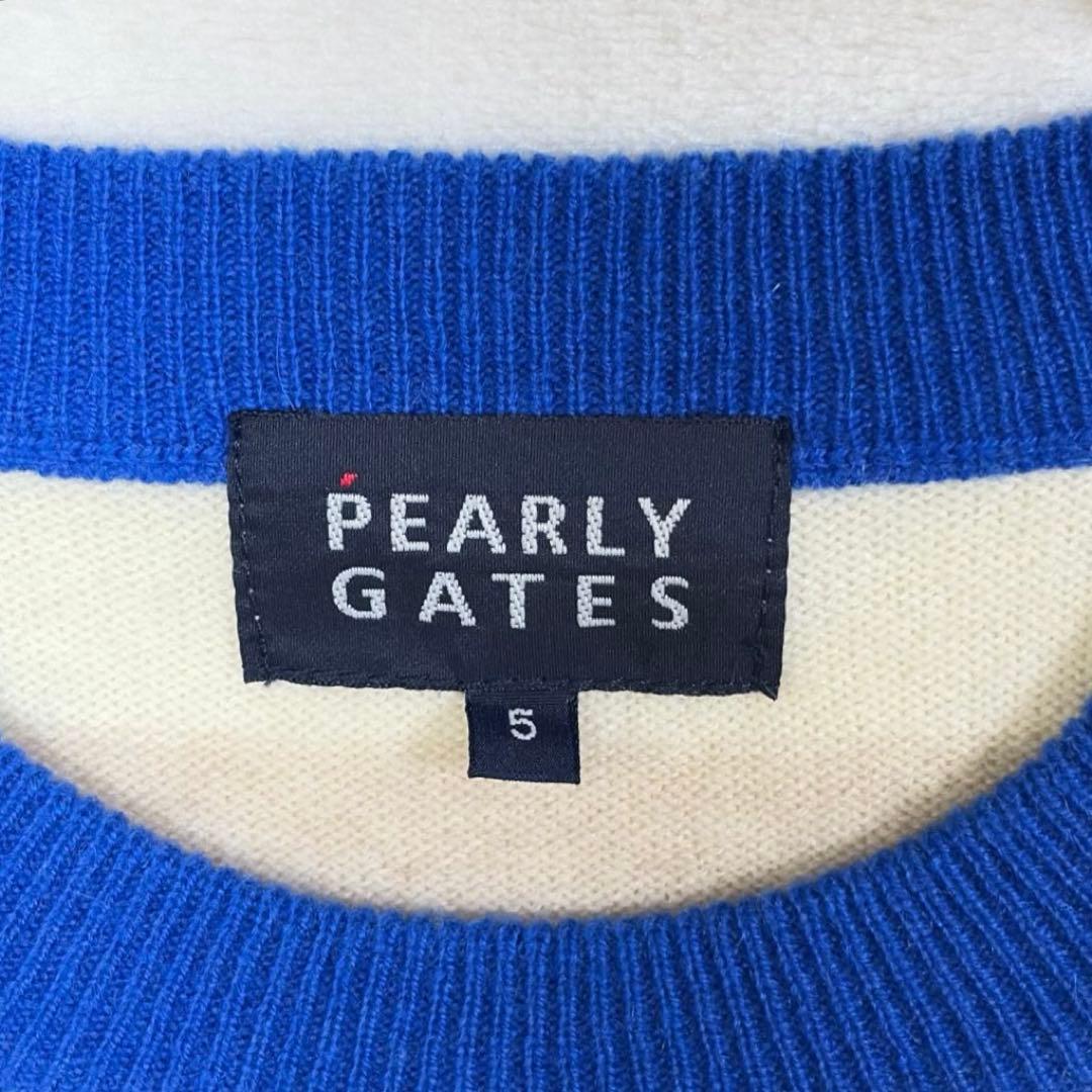 パーリーゲイツ ゴルフウェア 長袖 ニット カシミヤ100% セーター ボーダー