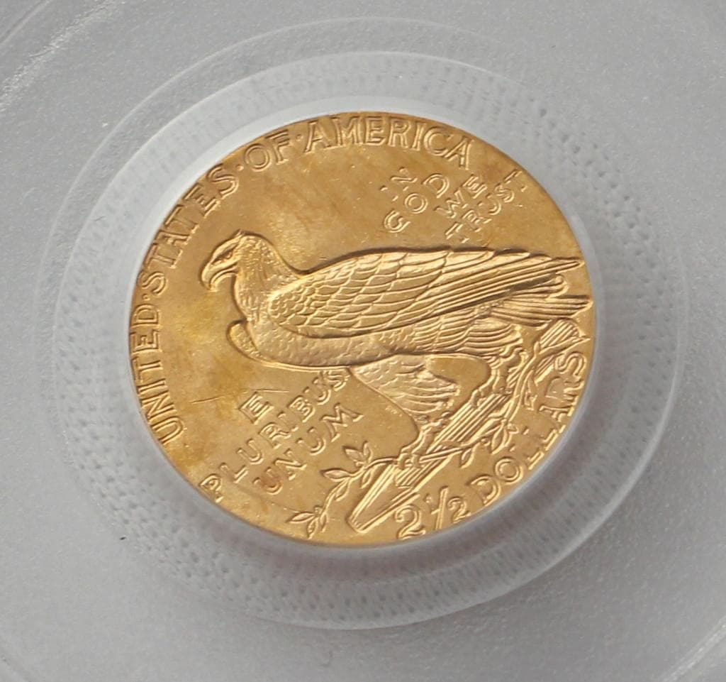 1929年 米国 インディアンヘッド ＄2.5クオーター金貨 PCGS MS62