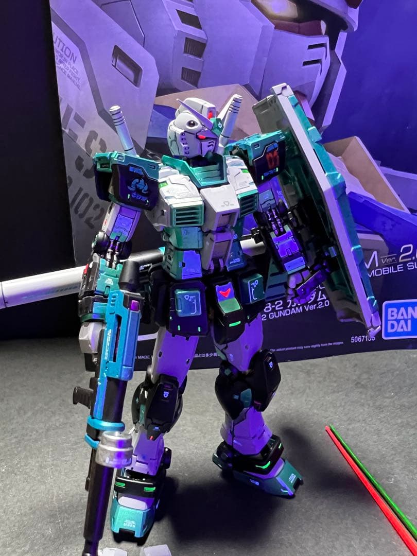 RG 1/144 RX-78-2ガンダムVer.2.0塗装完成品初音ミクカラー