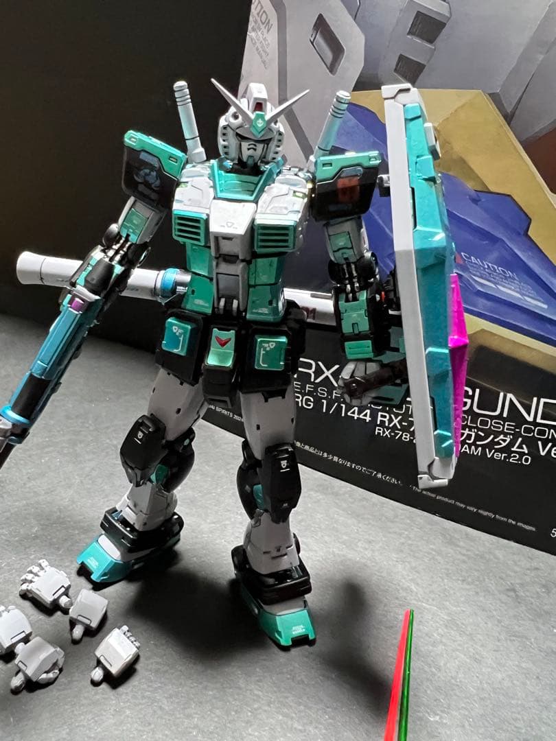 RG 1/144 RX-78-2ガンダムVer.2.0塗装完成品初音ミクカラー