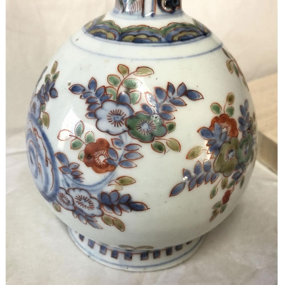 F523 古伊万里 色絵 徳利 高さ19.5cm 花入 一輪挿し