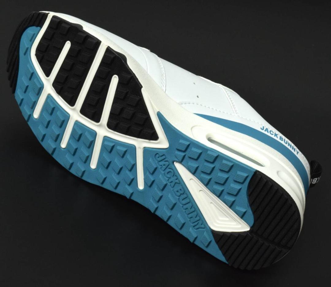 ジャックバニー エアーソール ゴルフシューズ 23.5 ホワイト×ターコイズ