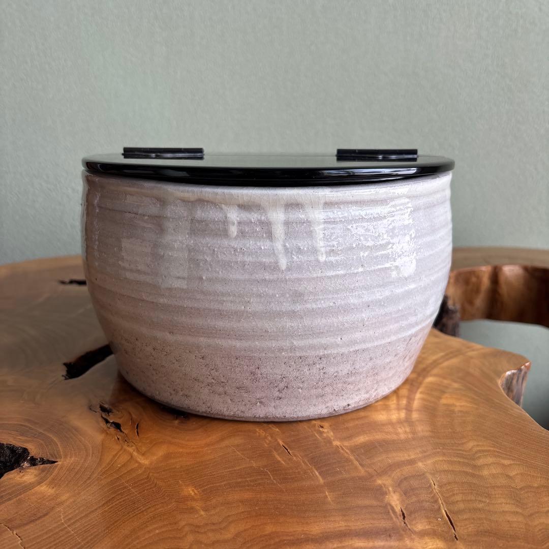 粉引手平水指 木村盛和作 直径23cm茶道具 共箱