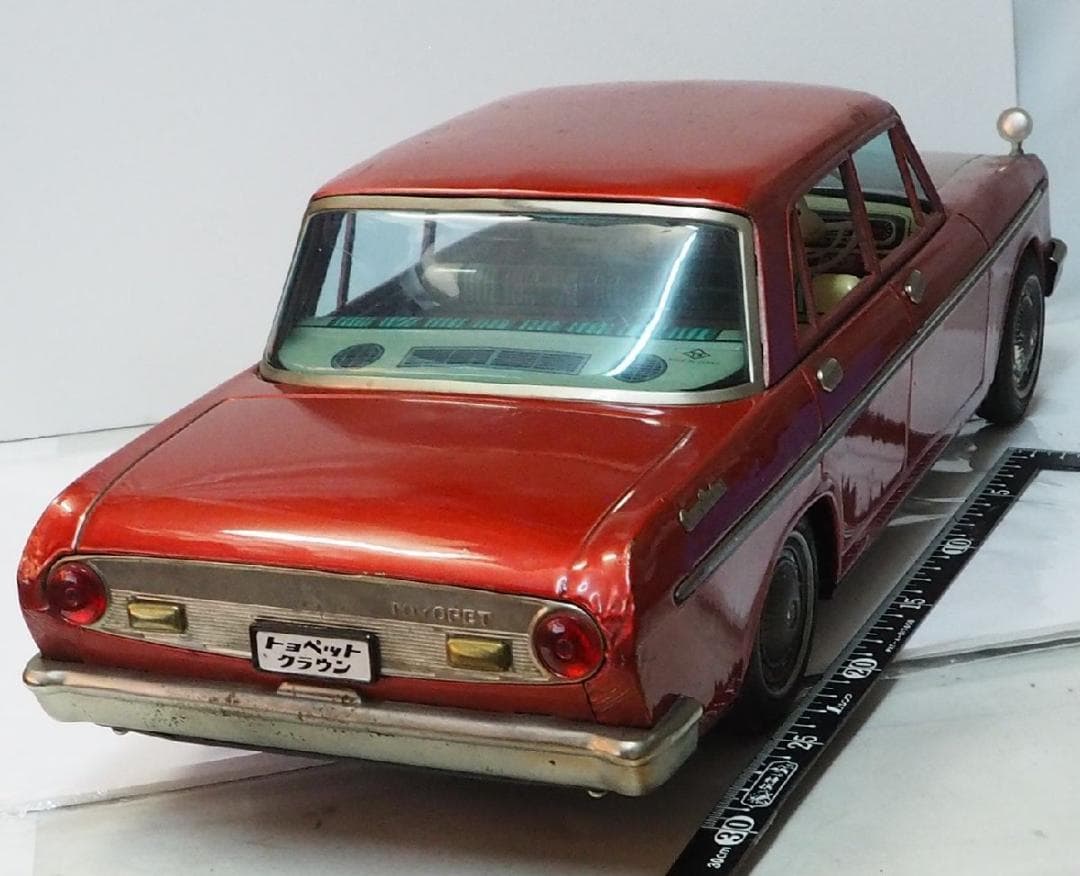 野村【トヨペット クラウン デラックス 特大 赤】フリクション ブリキTIN箱無