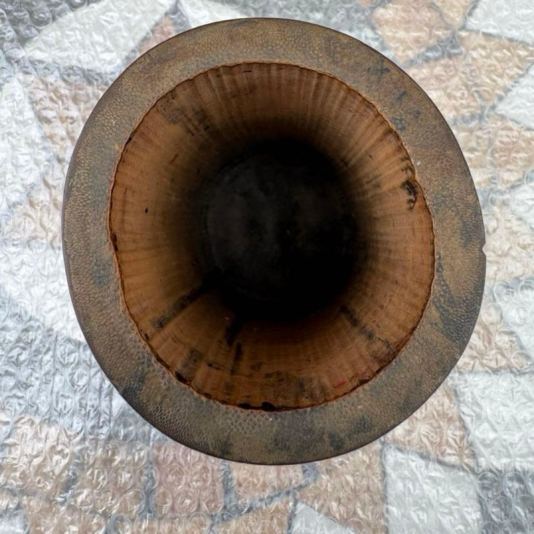 中国美術　竹製彫刻　筆立　筆筒　置物　骨董