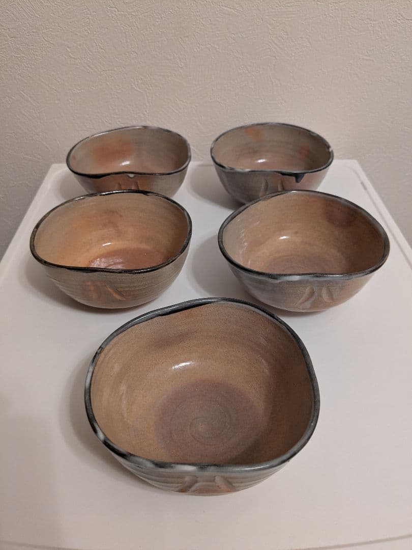 萩焼窯元　見世清光造　共箱　口径11-12cm