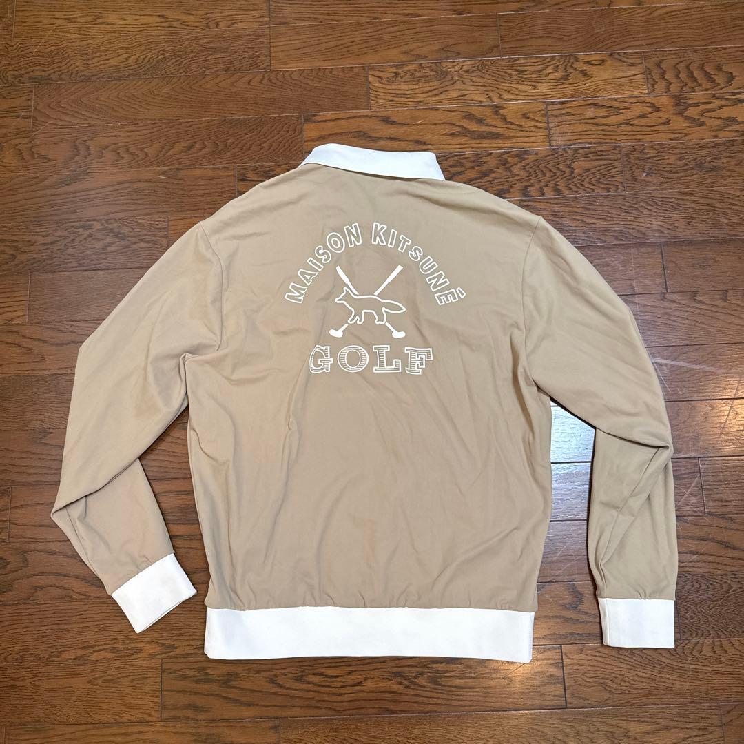 しゅうMaison Kitsuné Golf 長袖ポロシャツ ベージュ