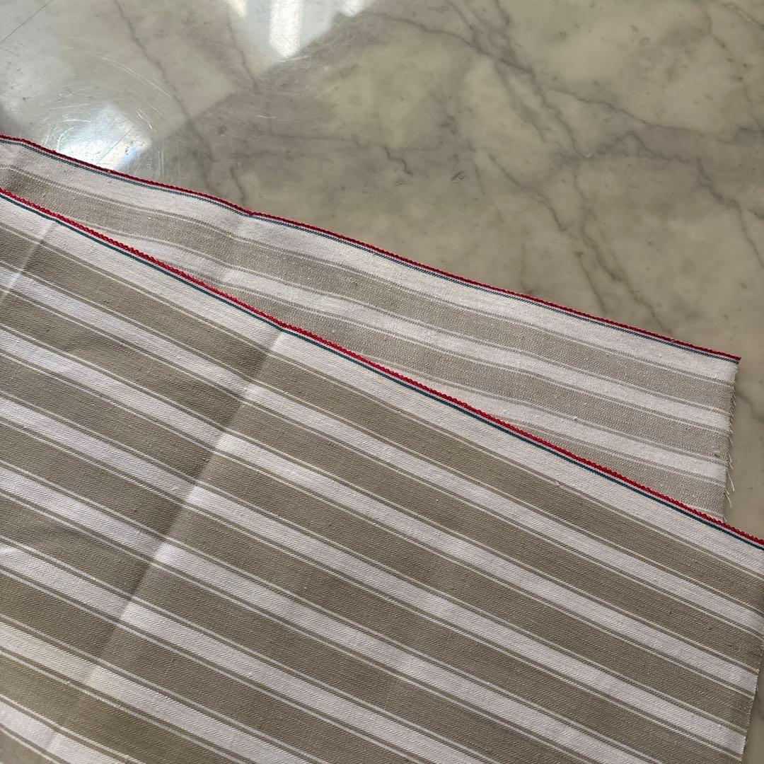 フランス　アンティーク　ヴィンテージ　ファブリック　ティッキング　ストライプ