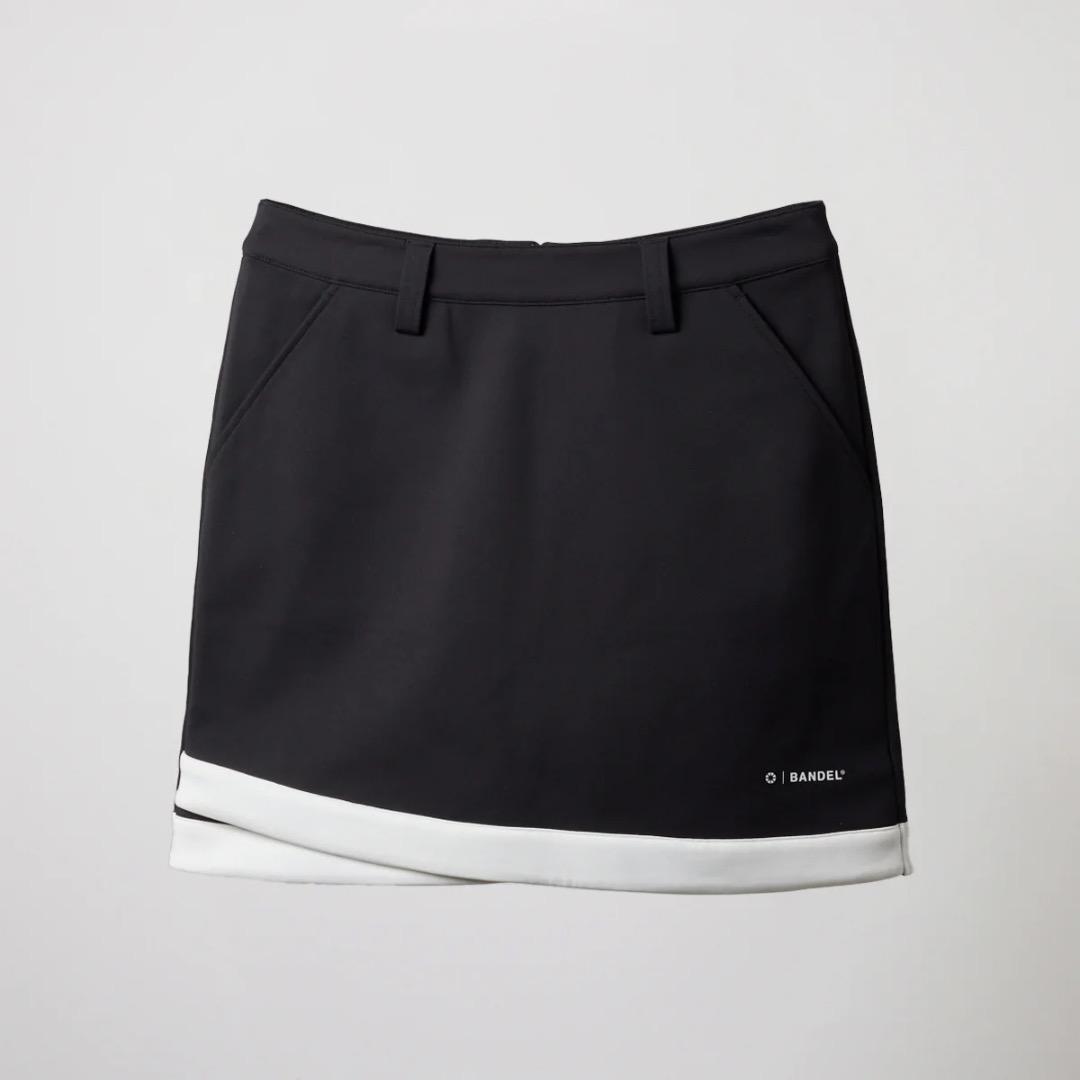 BANDL PIPING HEM SKIRT 黒/白