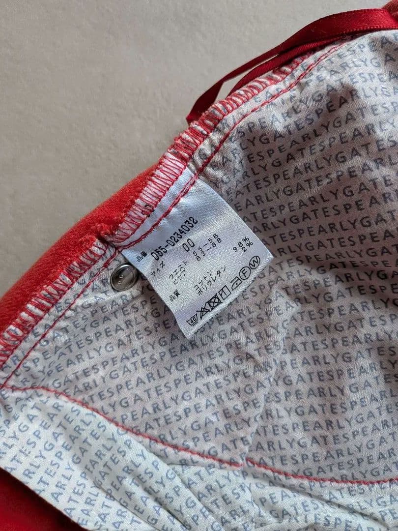 ♡PEARLY GATES♡赤スカート★00サイズ★美品★星刺繍・国旗ワッペン