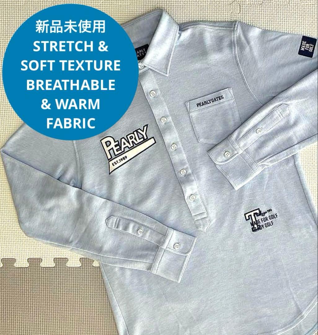 パーリーゲイツ ストレッチカノコ スムースピーチ長袖ポロシャツ（SAX／4）