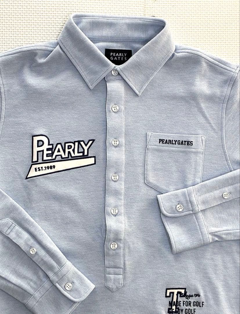 パーリーゲイツ ストレッチカノコ スムースピーチ長袖ポロシャツ（SAX／4）