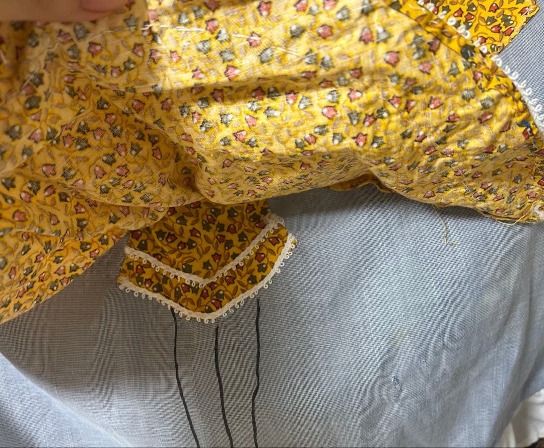 1950年代　アメリカン　ヴィンテージ ハンドメイド エプロン　手描き　雑貨