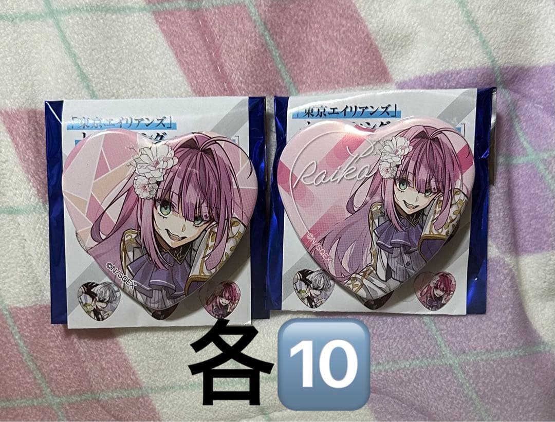 東京エイリアンズ ライカ ドレスアップ ハート缶バッジ キーホルダー