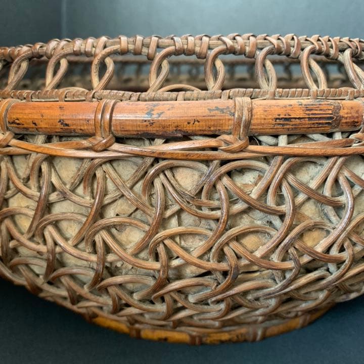 初代　山本(竹龍斎)(竹竜斉)造　輪組 炭斗　茶道具