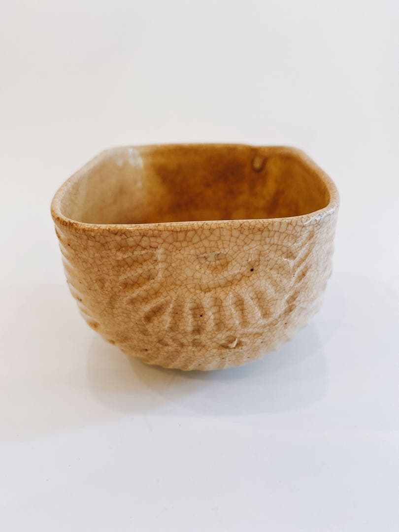 時代物　大佛字俵形茶碗　茶道具