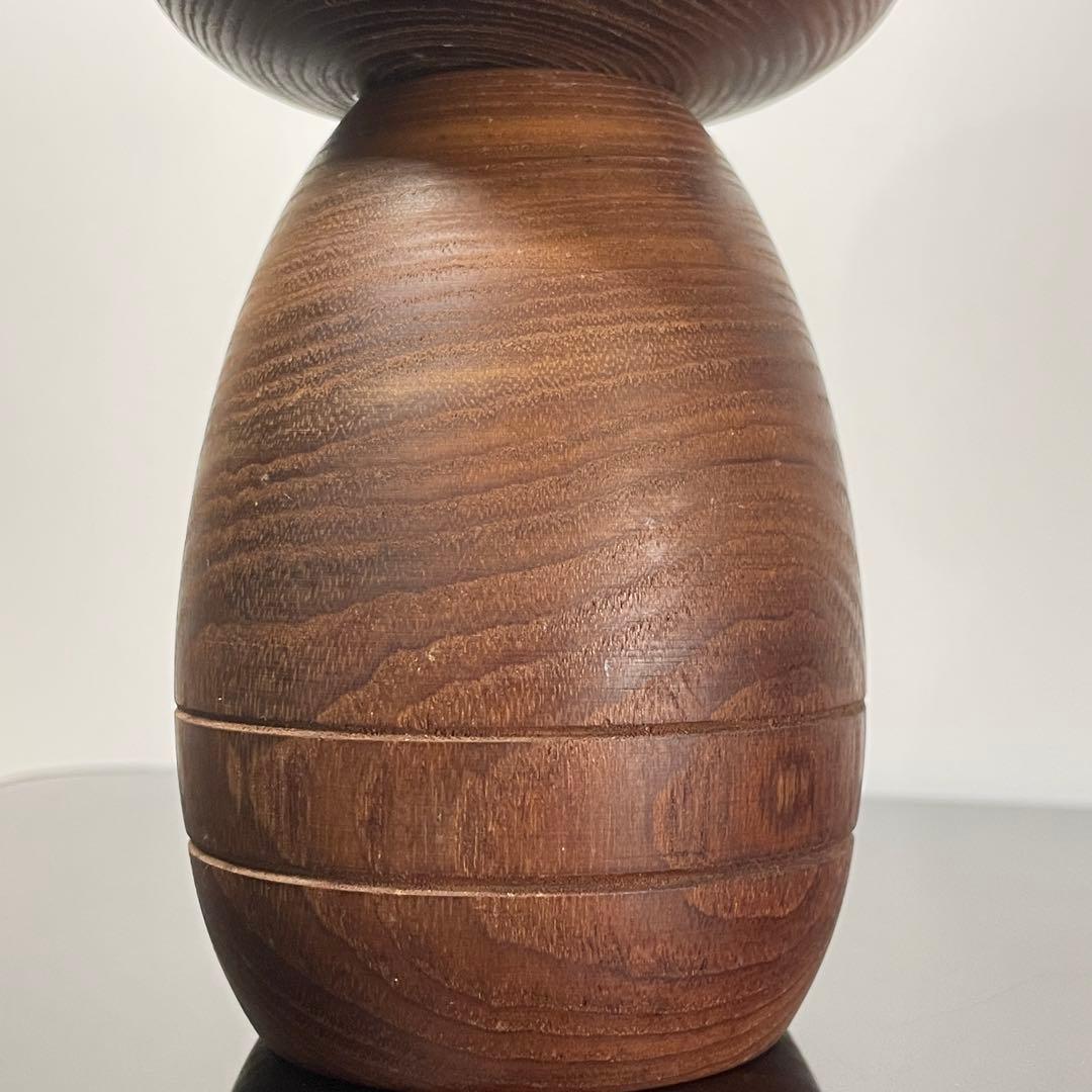 【山中三平】創作こけし｜おかっぱ 伏し目 花模様｜三平こけし 約19cm