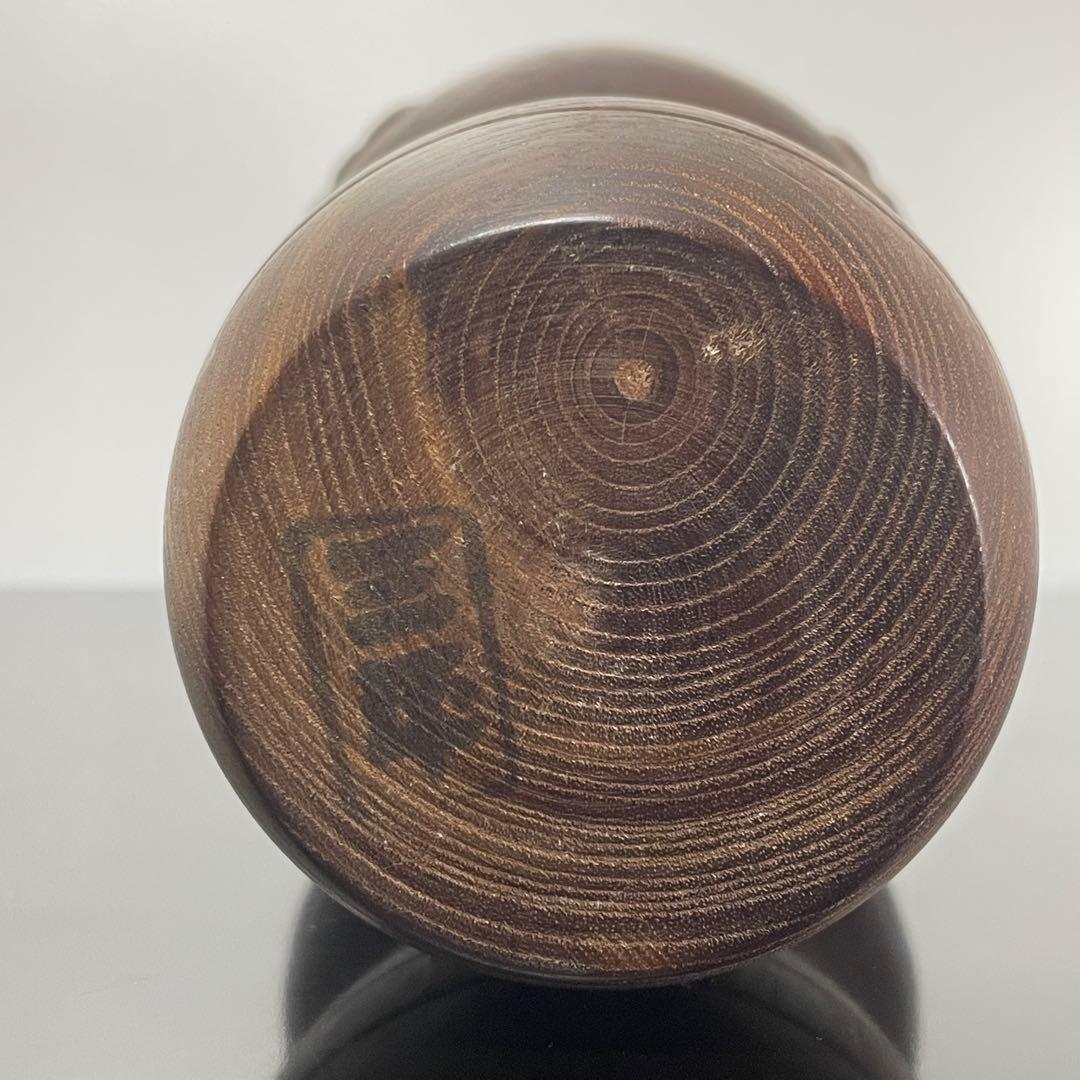 【山中三平】創作こけし｜おかっぱ 伏し目 花模様｜三平こけし 約19cm