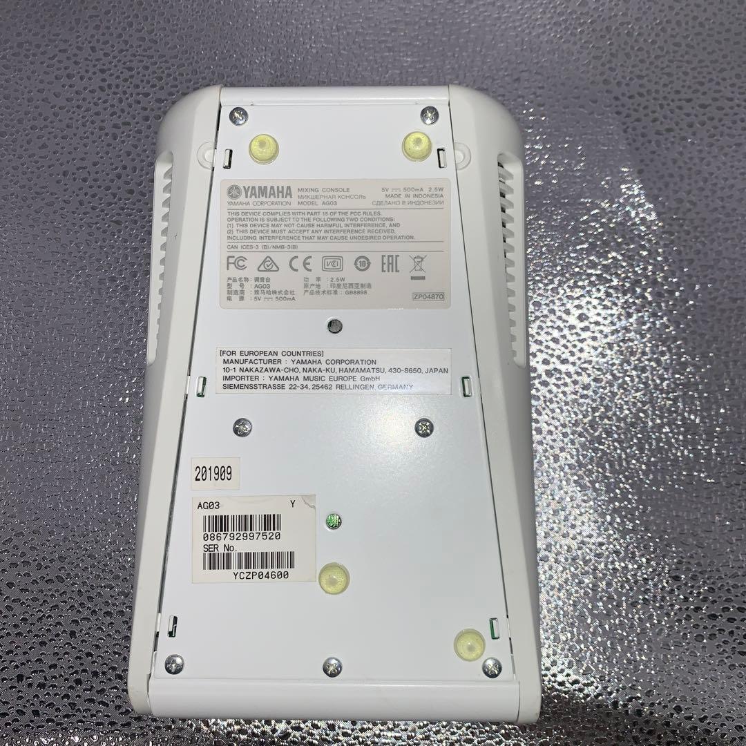 Q3498 YAMAHA AG03 ミキシングコンソール　本体のみ
