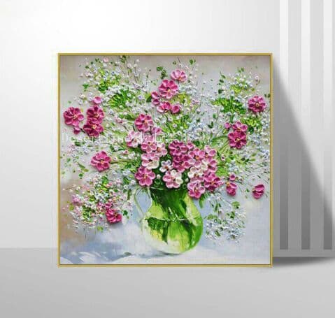 純手描き  油絵  立体