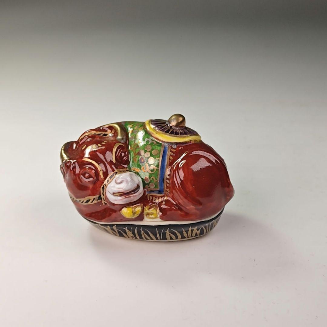 ウ316 香合『翠浩造』『笠牛　色絵香合　共箱』茶道具