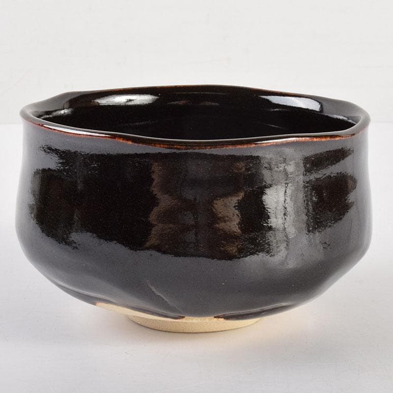 茶道具　六代　高橋道八造　黒釉　茶碗　共箱　V　R4888