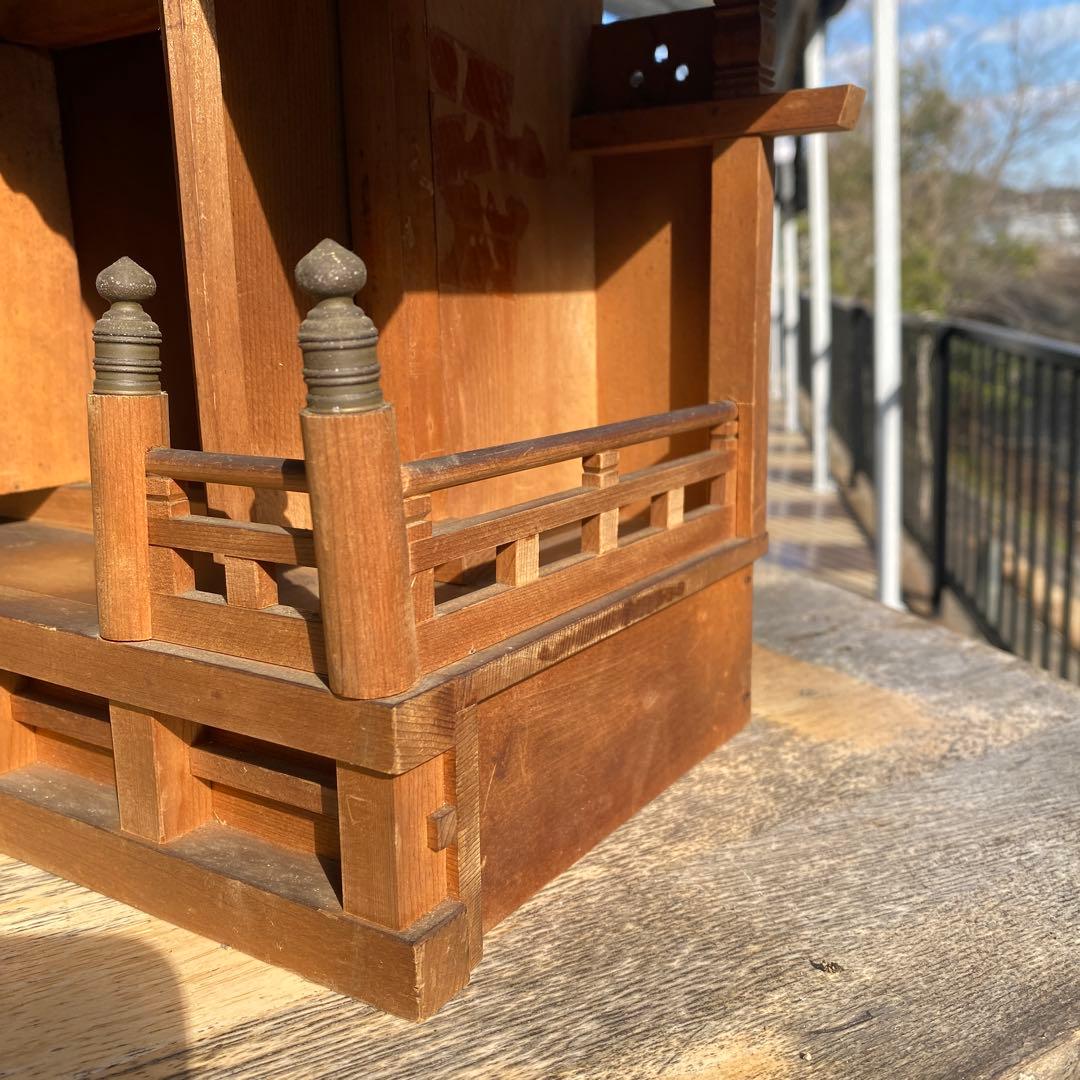 祠 神棚 木彫刻 縁起物 アンティーク