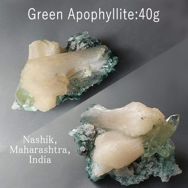 40g　グリーンアポフィライト　鉱物標本　アポフィライト　共生鉱物