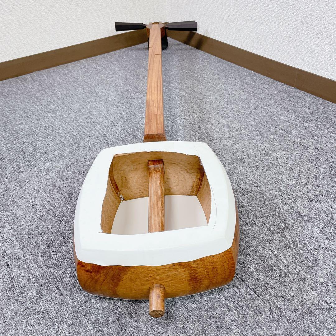 三味線 太棹 丸打胴 1本溝 人工皮 和楽器