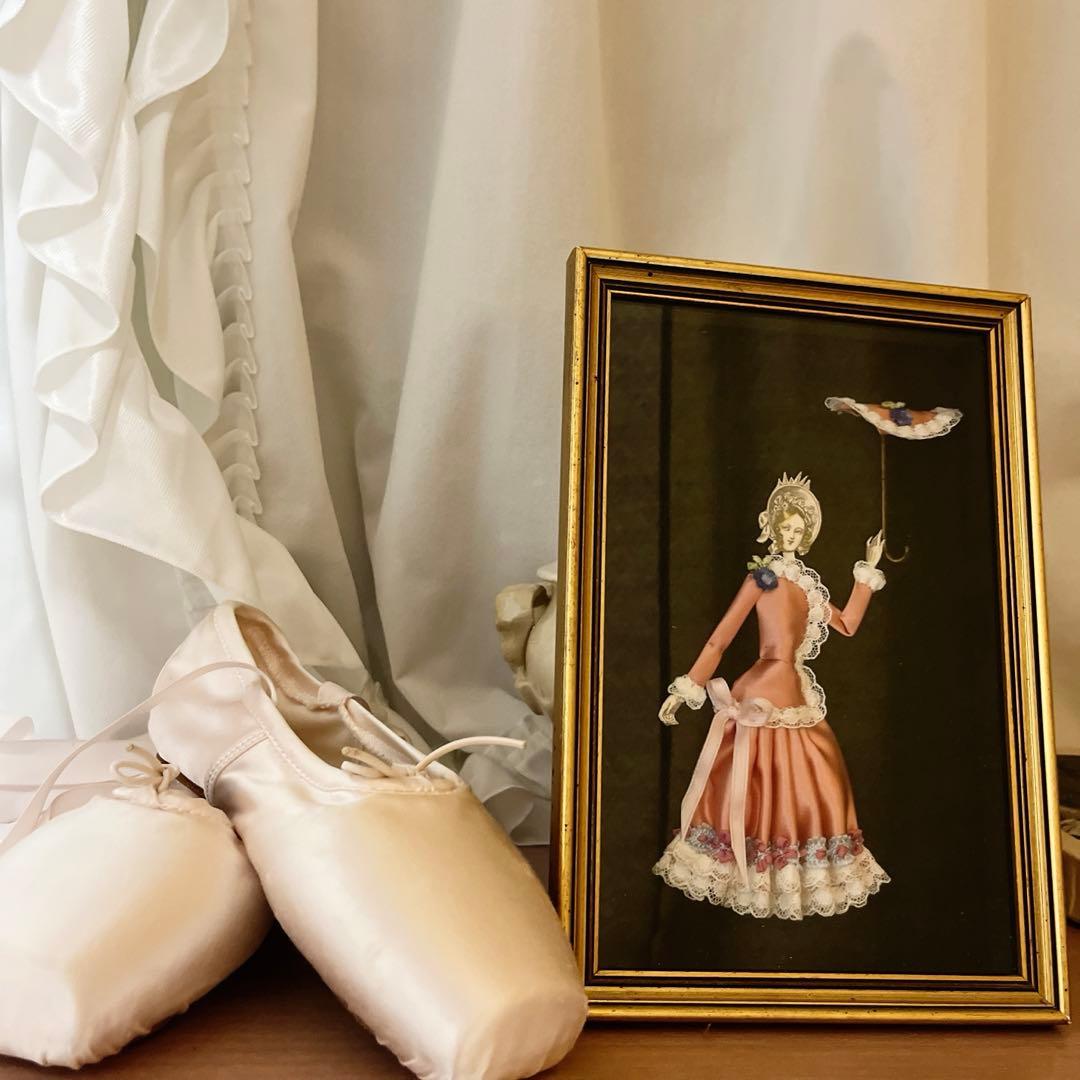 フランスアンティーク額装&バレエシューズ2点セット