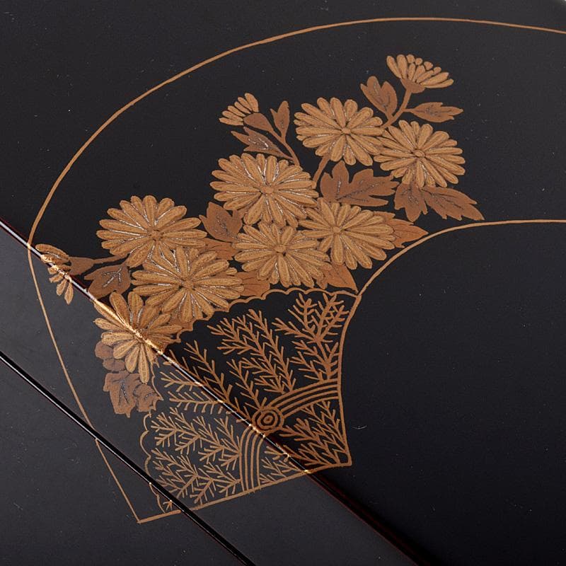 美子銘　扇蒔絵　茶箱　五良太甫呉祥瑞造　染付　振出など　十一点　M　R9008