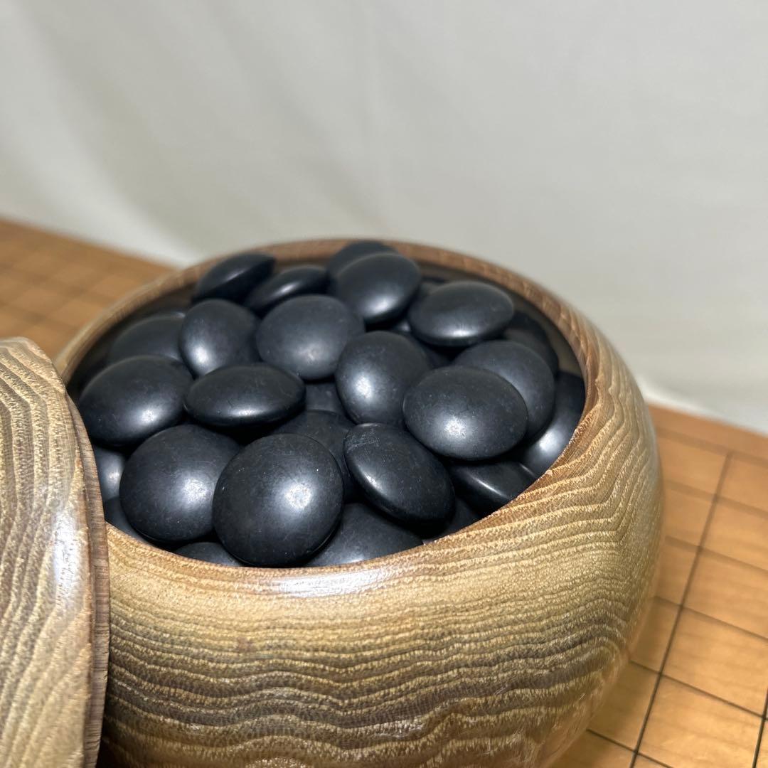 【最高級/36号】日向特製 蛤碁石 10mm 4.7寸脚付碁盤 へそ有 囲碁
