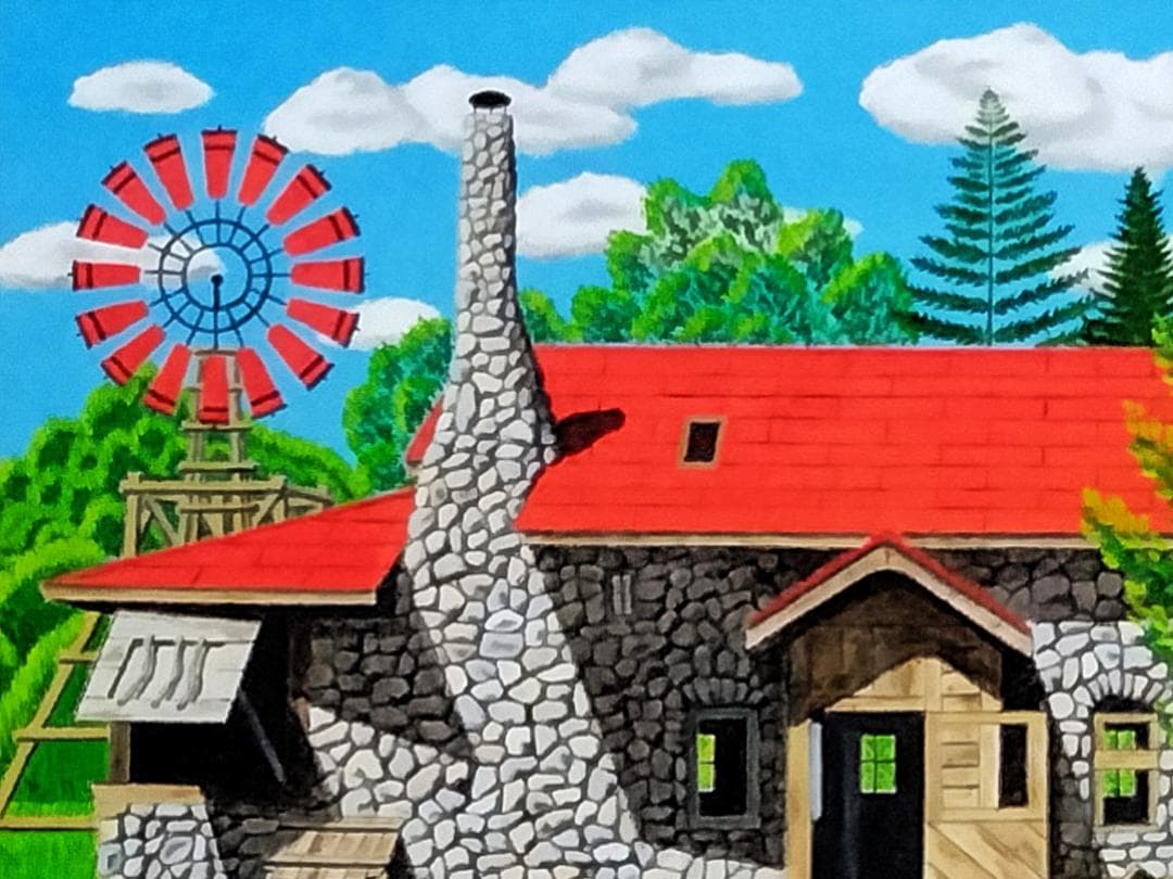 ★北の国から「吾郎の造った石の家」Ⅱ・肉筆油彩画・F6キャンバス