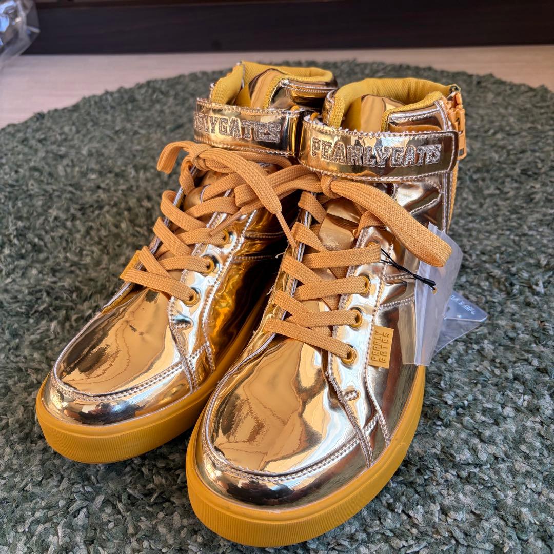 パーリーゲイツ ハイカット ゴルフシューズ　ゴールド 26.0