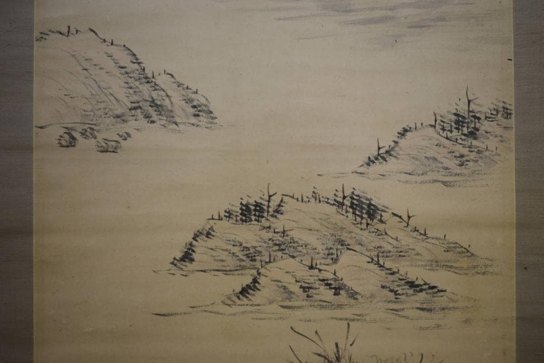 真作/貫名海屋/江山画賛/布袋屋掛軸HF-177