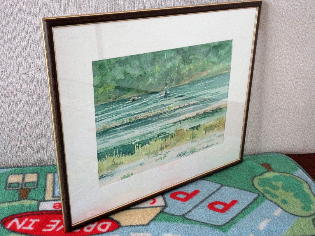 水彩画「釣り人」