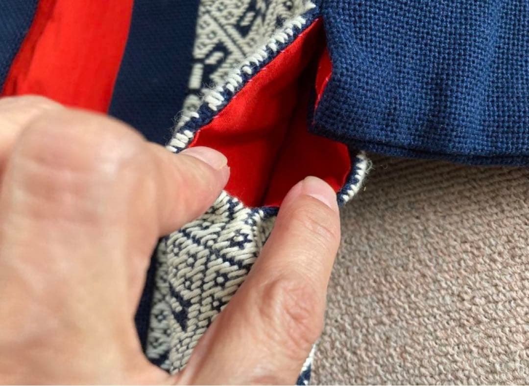 美品　津軽　こぎん刺し　刺し子　はっぴ　半纏　キッズ　子供サイズ 羽織