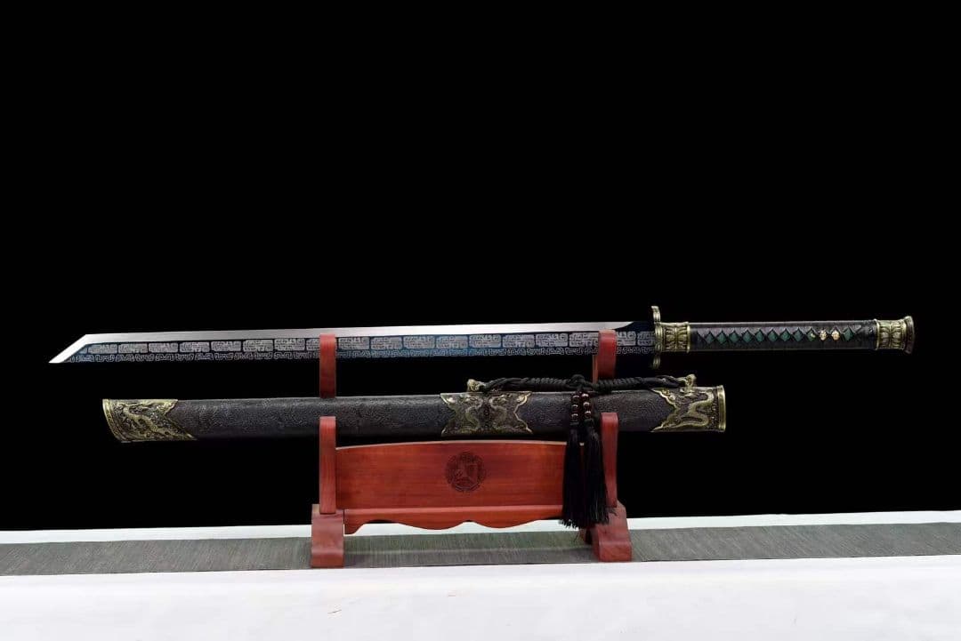 【黒金古刀―青銅戦刃】 古兵器 武具　刀装具　日本刀　模造刀 居合刀 長尺