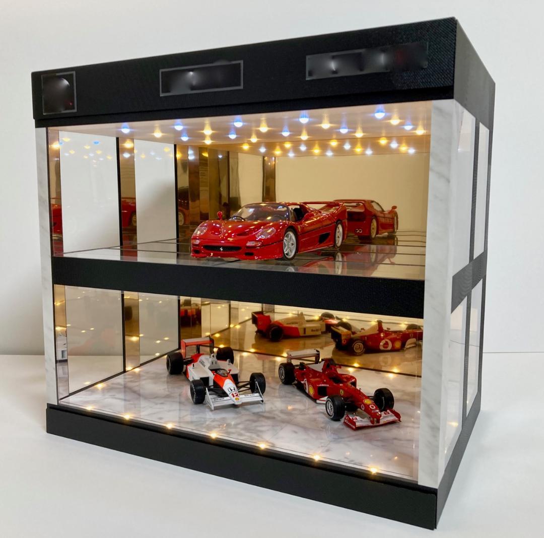 一球オーダー品・雛壇3層式・ディスプレーBOX・スタイリッシュジオラマ