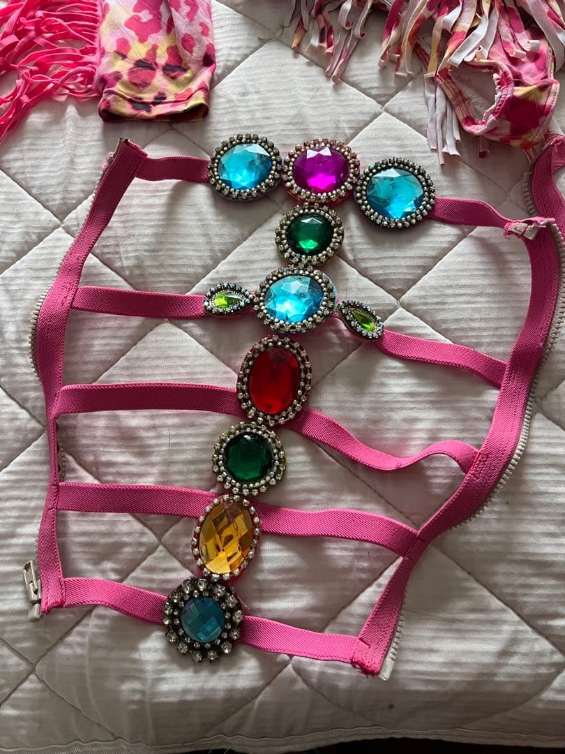 ダンス衣装/サンバ/パフォーマンス/ピンク系ステージ衣装