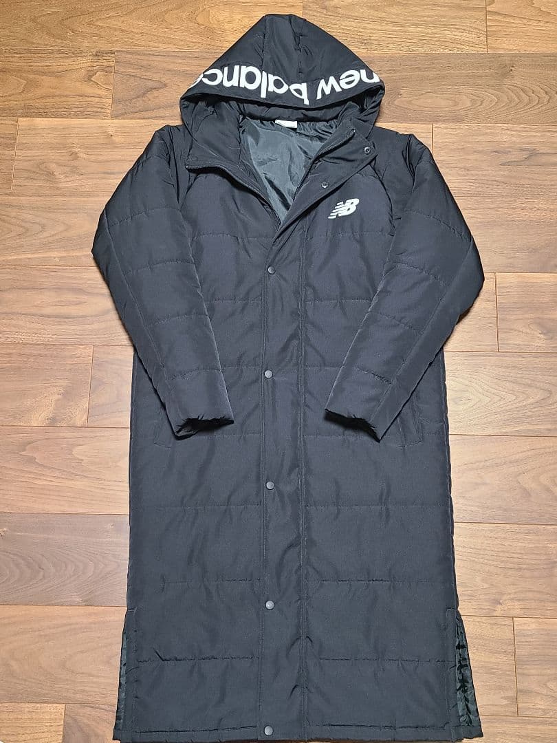 new balance フード付きロングベンチコート ブラック　S　美品