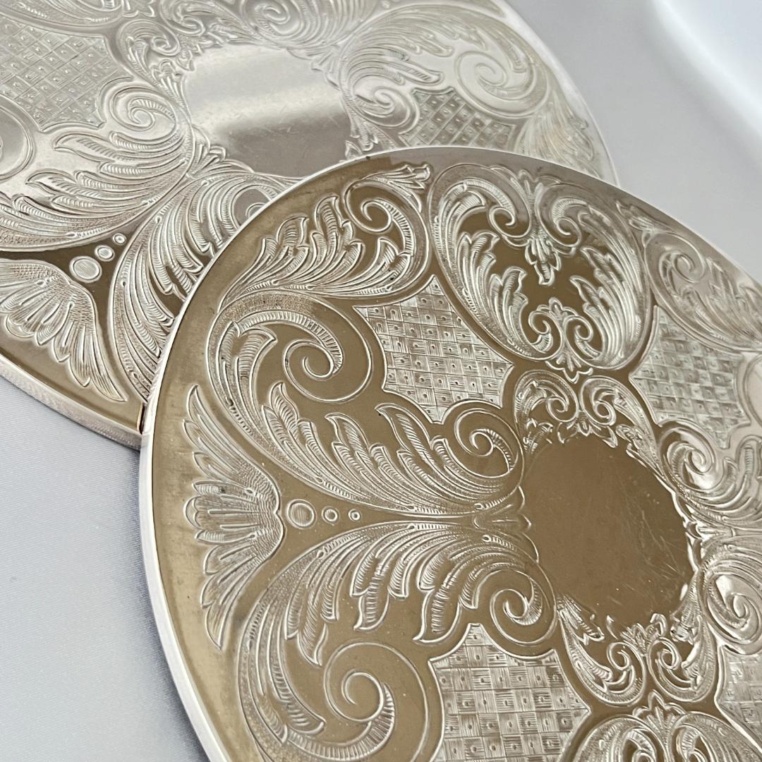 【英国】プレースマット 22cm 2枚【シルバープレート】大盤