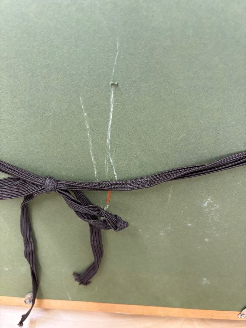 H. W. 渡部ひでき　「エッフェル塔遠望」油彩画 木製フレーム付き