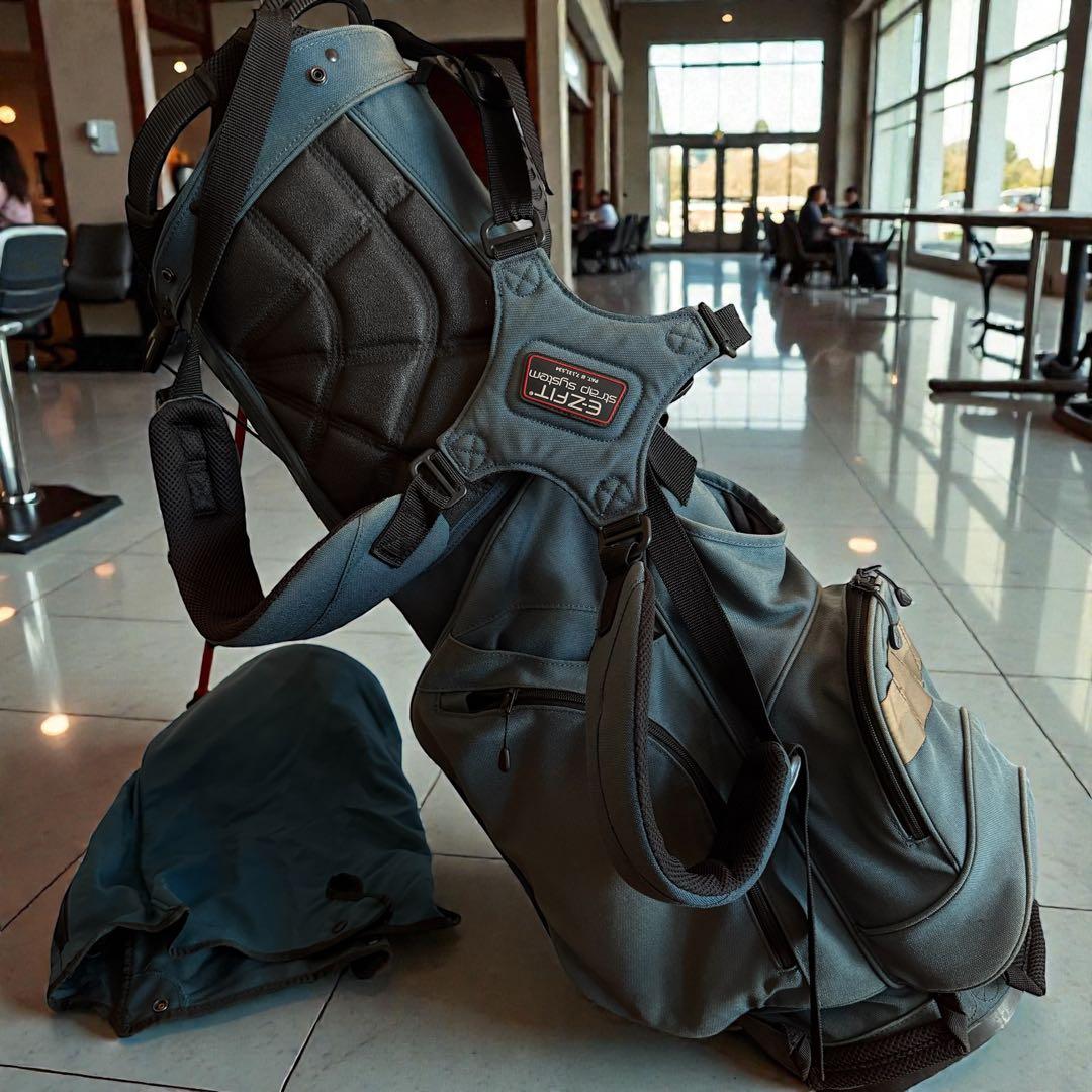 ブリーフィング　キャディバッグ　ショルダー式　スタンド式　軽量　デニム調　ブルー