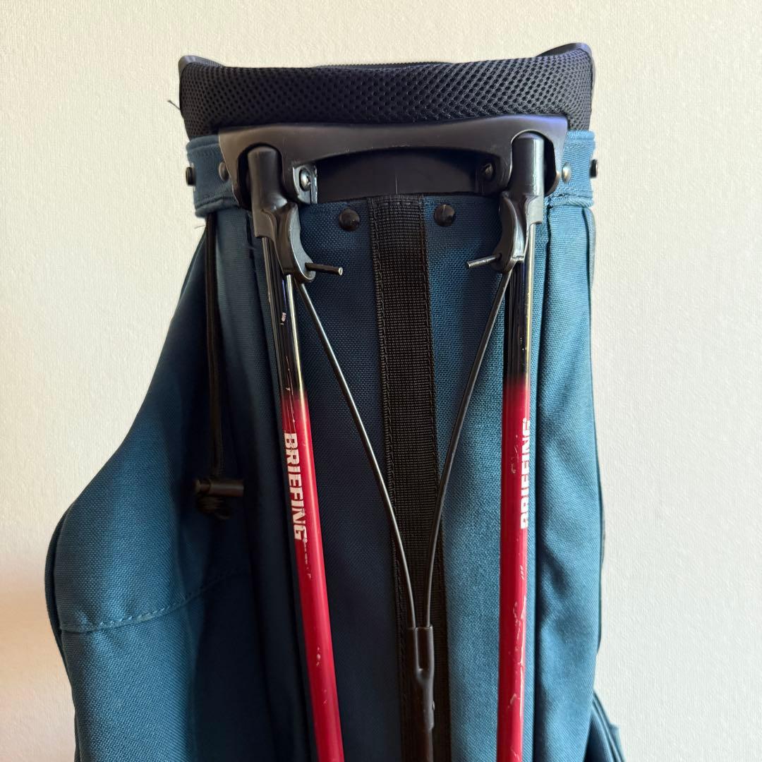 ブリーフィング　キャディバッグ　ショルダー式　スタンド式　軽量　デニム調　ブルー