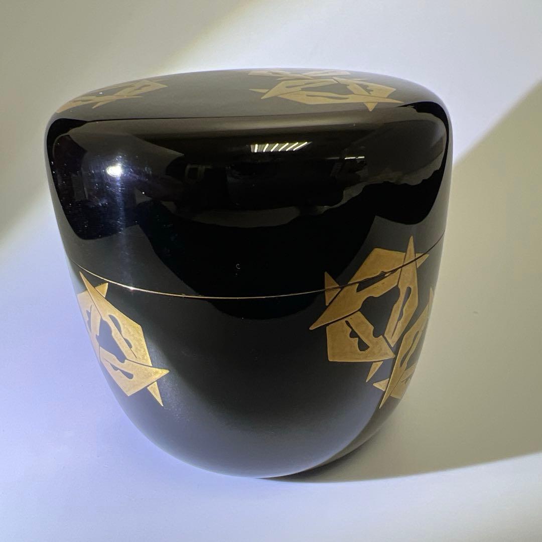 専用　即中斎書付有　内朱塗ウロコ鶴大棗　共二重箱　東Y8-0105☆1Fトトオオ