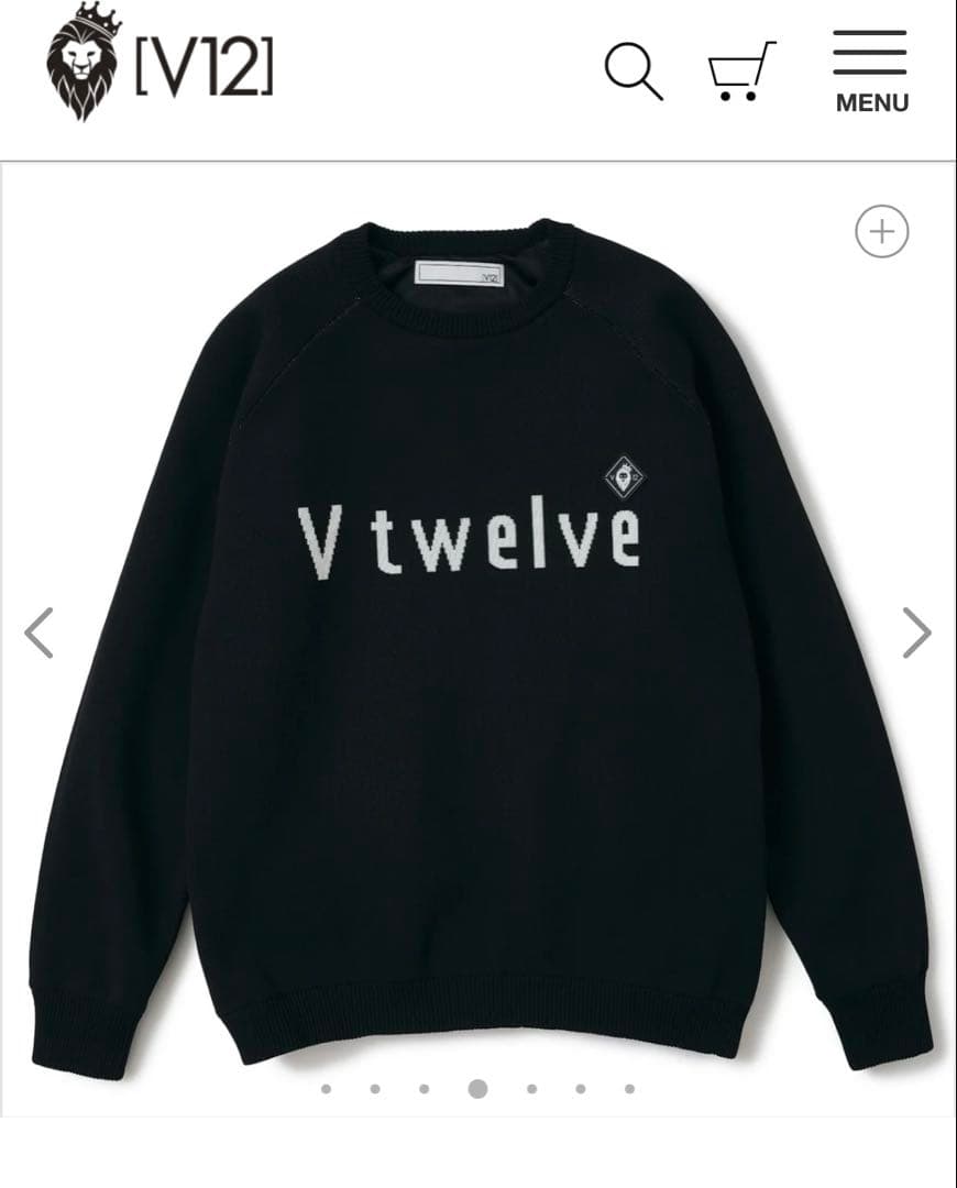 V12＊防風裏地付きニットセーター＊ブラック＊Lサイズ