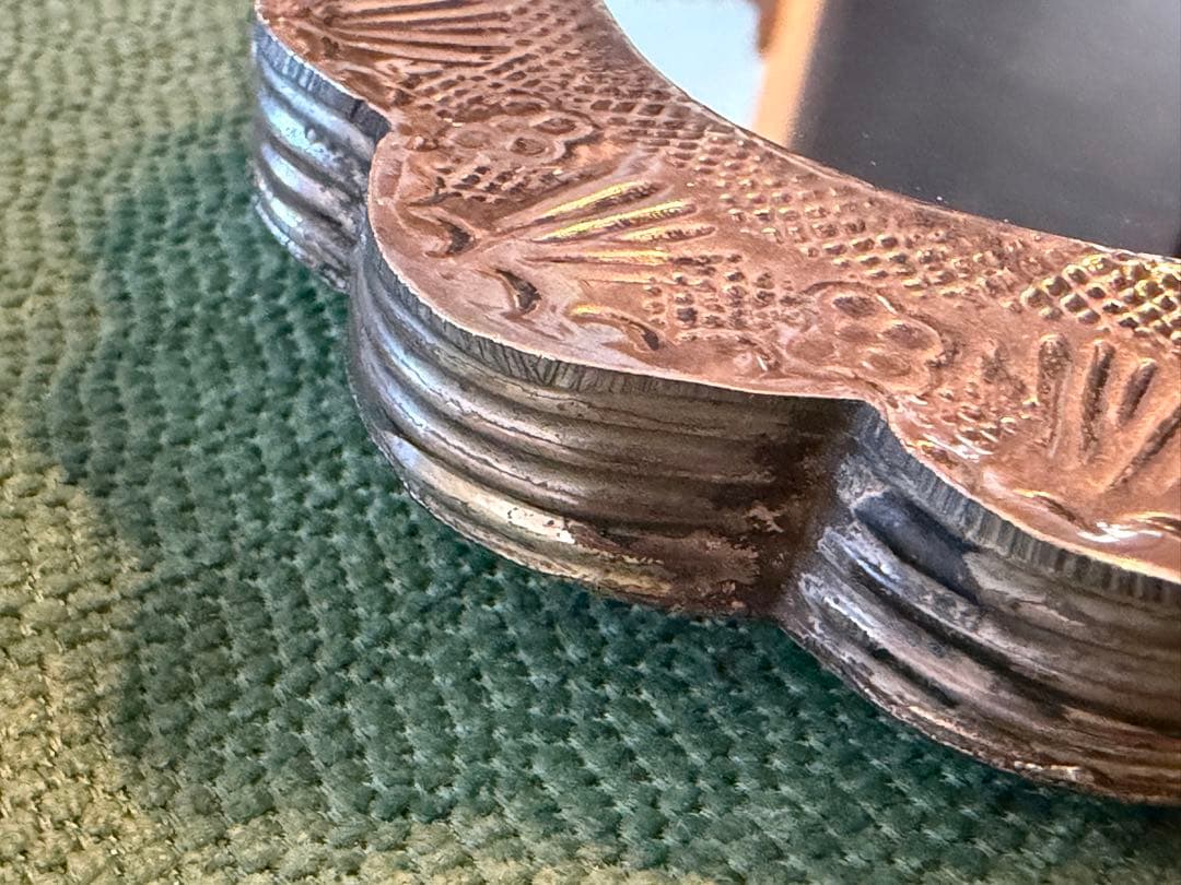 英国 アンティーク ハンドメイド シルバー・プレート（銀メッキ）壁掛けミラー